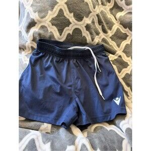 MACARON Navy Athletic Shorts with Light Blue Drawstring